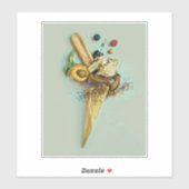 cadeau voor chocolade-ijs sticker (Vel)