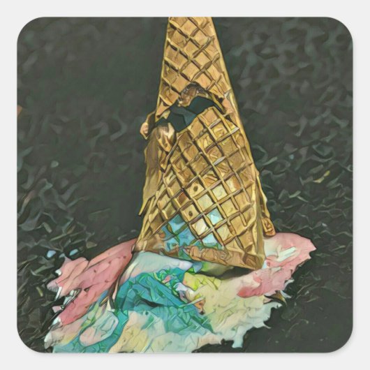 cadeau voor chocolade-ijs vierkante sticker (Voorkant)
