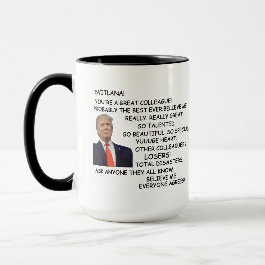 Cadeau voor Collega custom Trump, Humorous Trump Mok (Links)