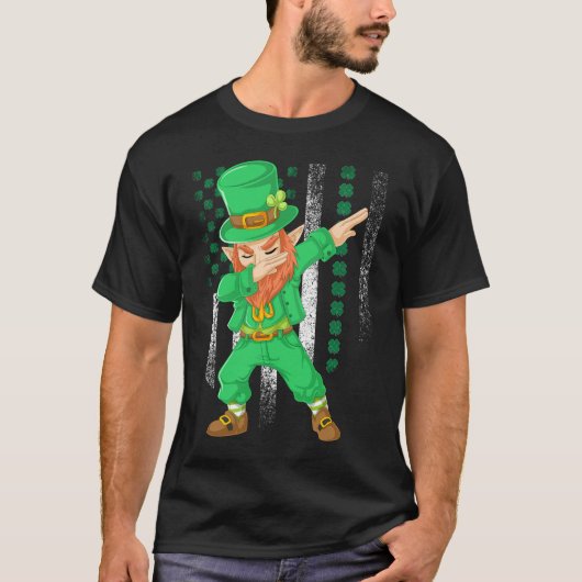 cadeau voor dag van de dag van het dabbing leprech t-shirt (Voorkant)