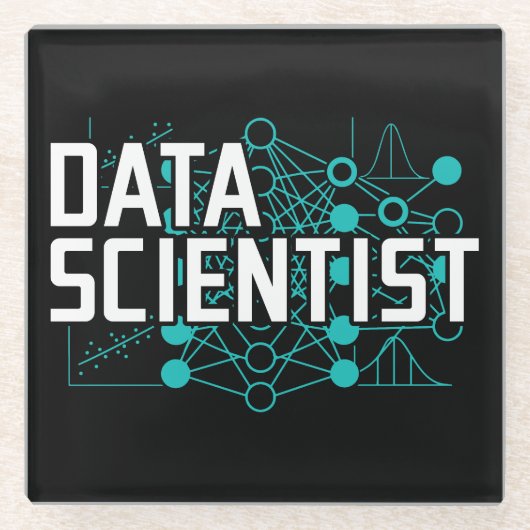 Cadeau voor Data Scientist Data Analist Glazen Onderzetter (Voorkant)