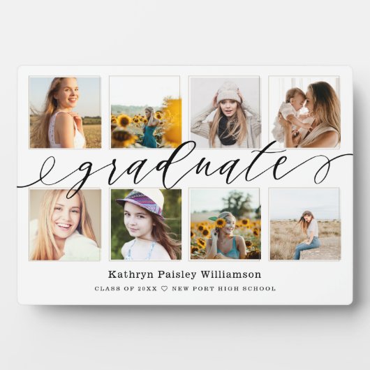 Cadeau voor de Afstuderen | Afstuderen fotocollage Fotoplaat (voorkant)