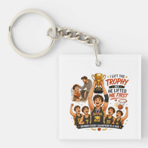 Cadeau voor de basketbal kampioen vader waardering sleutelhanger