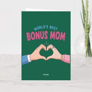 Cadeau voor de Beste Bonusmoeder met Hartvormende  Kaart