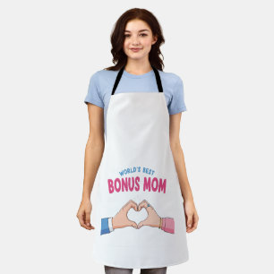 Cadeau voor de Beste Bonusmoeder met Hartvormende  Schort