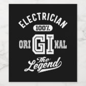 Cadeau voor de functie van elektricien wijn etiket (Enkel label)