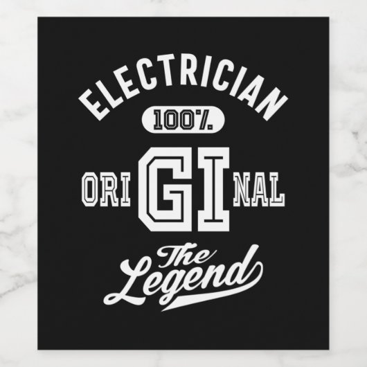 Cadeau voor de functie van elektricien wijn etiket (Enkel label)