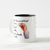 Cadeau voor de gastheer: Grappige Thanksgiving kal Tweekleurige Koffiemok (Voorkant links)