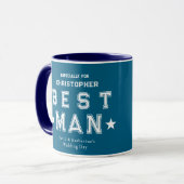 Cadeau voor de getuige van de bruidegom Blauw Mok (Voorkant links)