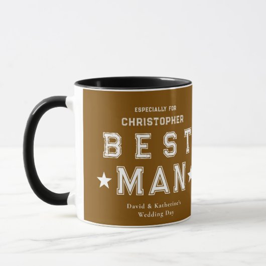 Cadeau voor de getuige van de bruidegom Bruin Mok (Links)