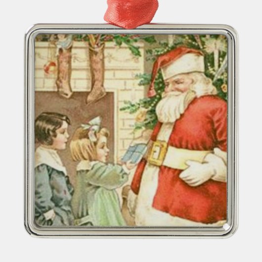 cadeau voor de kerstman metalen ornament (Voorkant)