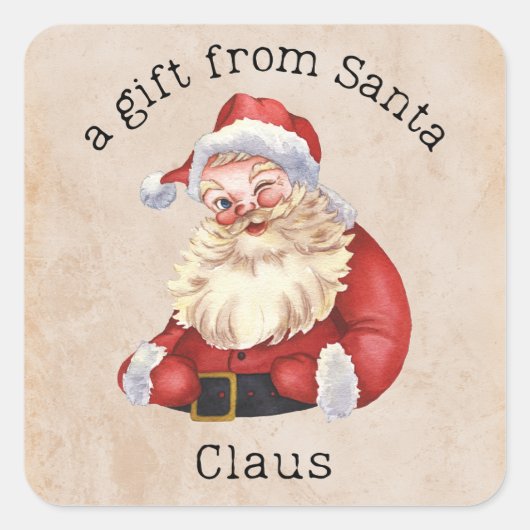 Cadeau voor de Kerstman Vierkante Sticker (Voorkant)