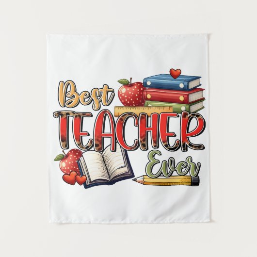 Cadeau voor de leraar | Beste leraar ooit Wandkleed (Voorkant)