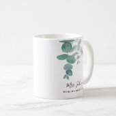 Cadeau voor de leraar Eucalyptus groen Koffiemok (Voorkant rechts)