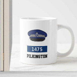 Cadeau voor de politieagent. UK Police Flat Pet Grote Koffiekop