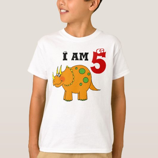 cadeau voor de vijfde verjaardag van dinosaurus tr t-shirt (Voorkant)