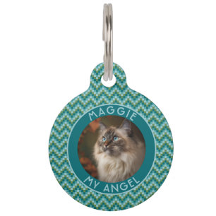 Cadeau voor dierenvriend met chevron ruitjes huisdierpenning