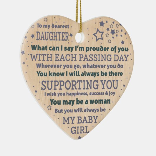 Cadeau voor Dochter Keramisch Ornament (Rechts)