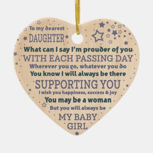 Cadeau voor Dochter Keramisch Ornament (Voorkant)