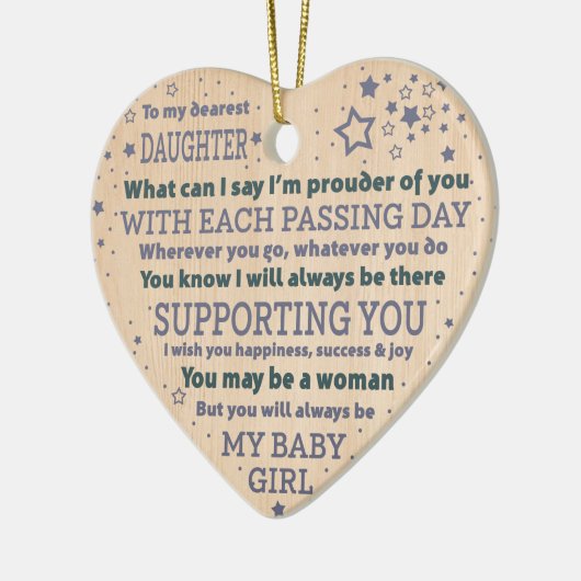 Cadeau voor Dochter Keramisch Ornament (Links)