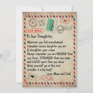 Cadeau voor dochter   Voor onze dochter liefde van Kaart
