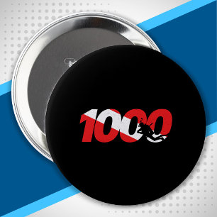 Cadeau voor duikers - 1000e duik - Duiker neer dui Ronde Button 4,0 Cm