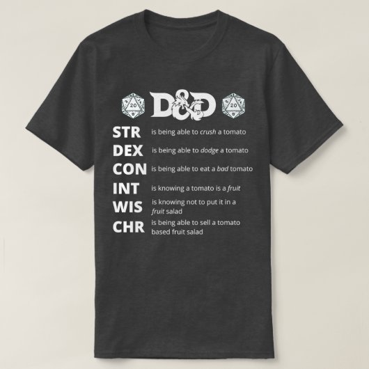cadeau voor Dungeons en Dragons T-shirt (Design voorkant)