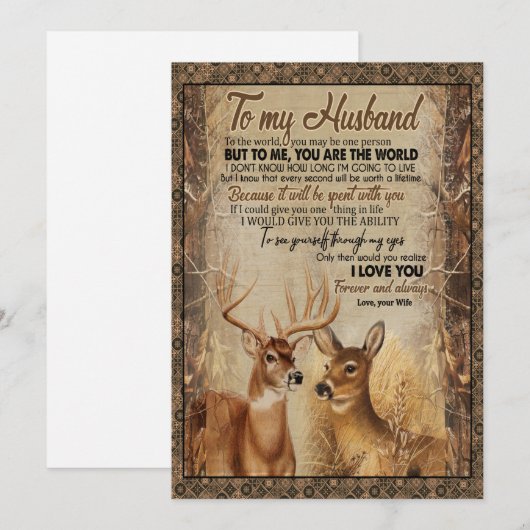 Cadeau voor echtgenoot | Brief aan mijn echtgenoot Feestdagenkaart (Voorkant / Achterkant)