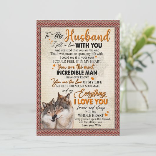 Cadeau voor echtgenoot | Brief aan mijn echtgenoot Kaart (Staand voorkant)