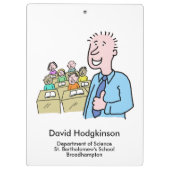 Cadeau voor een blanke leraar. onderwijzer klembord (Achterkant)