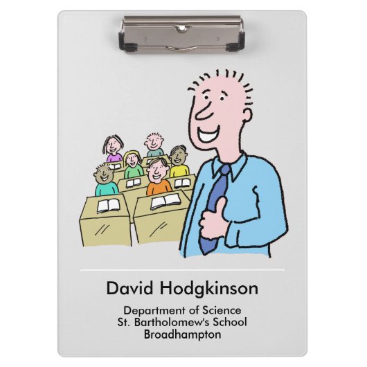 Cadeau voor een blanke leraar. onderwijzer klembord (Voorkant)