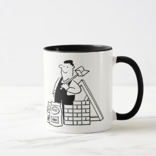 Cadeau voor een Bouwer. Illustratie cartoon op een Mok