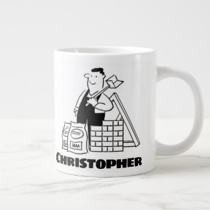 Cadeau voor een Bouwer met toegevoegde naam Reusac Grote Koffiekop