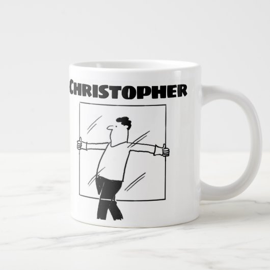 Cadeau voor een Glazier met Naam Grote Koffiekop (Rechts)