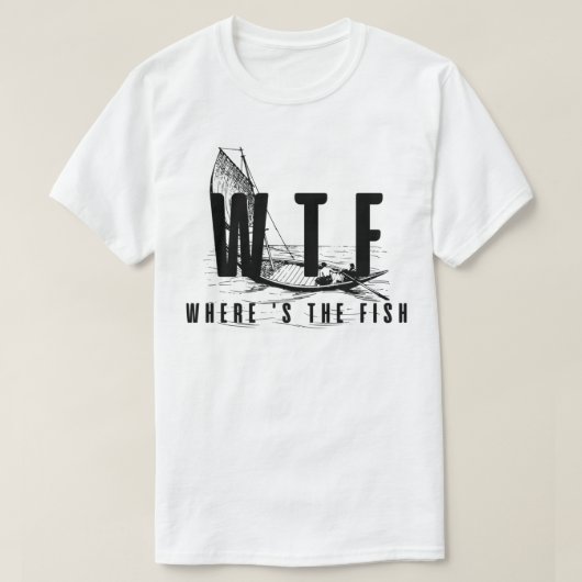 cadeau voor een grappige visliefhebber - wtf waar  t-shirt (Design voorkant)