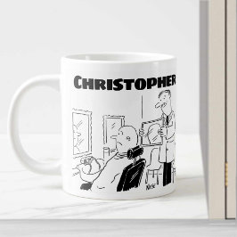 Cadeau voor een kapper of kapper met toegevoegde n grote koffiekop