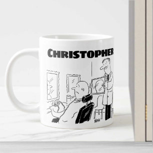 Cadeau voor een kapper of kapper met toegevoegde n grote koffiekop