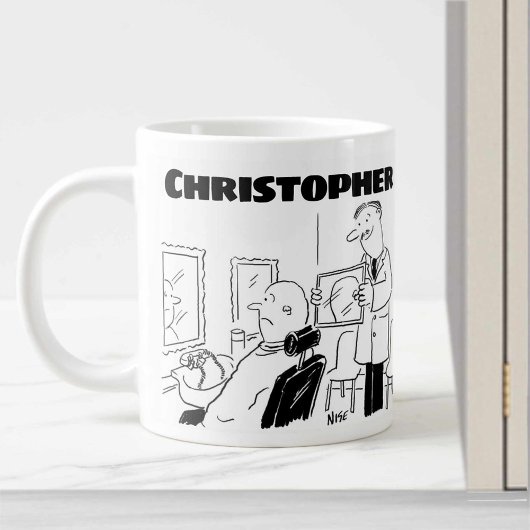 Cadeau voor een kapper of kapper met toegevoegde n grote koffiekop