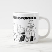 Cadeau voor een kapper of kapper met toegevoegde n grote koffiekop (Rechts)