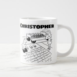 Cadeau voor een Lawn Turf Layer met Naam Grote Koffiekop