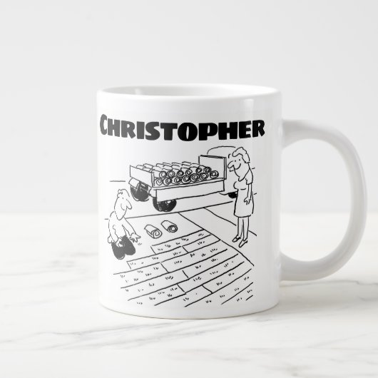 Cadeau voor een Lawn Turf Layer met Naam Grote Koffiekop (Rechts)