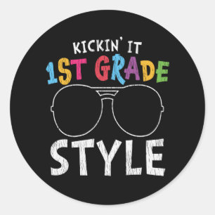 Cadeau voor een leerling op de eerste dag van de e ronde sticker