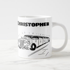 Cadeau voor een Limousine Chauffeur met Naam Grote Koffiekop
