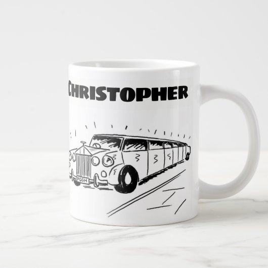 Cadeau voor een Limousine Chauffeur met Naam Grote Koffiekop (Rechts)