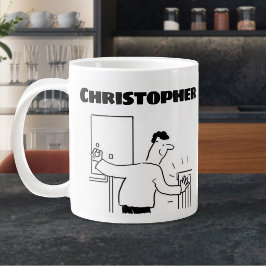 Cadeau voor een Loodgieter met toegevoegde naam Grote Koffiekop