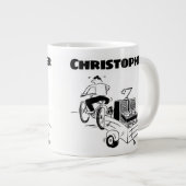 Cadeau voor een mobiele disc-jockey met naam grote koffiekop (Voorkant rechts)