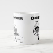 Cadeau voor een mobiele disc-jockey met naam grote koffiekop (Voorkant)