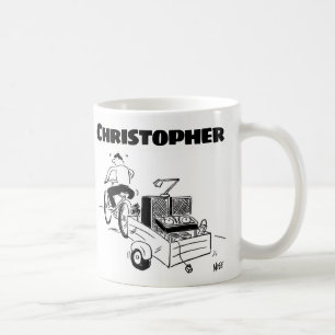 Cadeau voor een mobiele DJ met naam Koffiemok