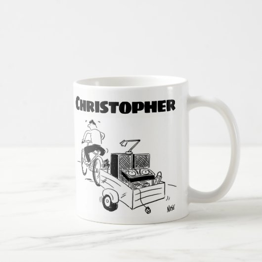 Cadeau voor een mobiele DJ met naam Koffiemok (Rechts)