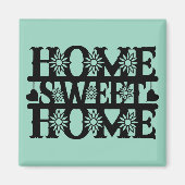 Cadeau voor een Nieuwe Woonplaats - Thuis, Zoete T Magneet (Voorkant)